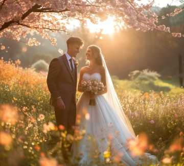 暖阳下的浪漫婚典，暖色婚礼的美好时光