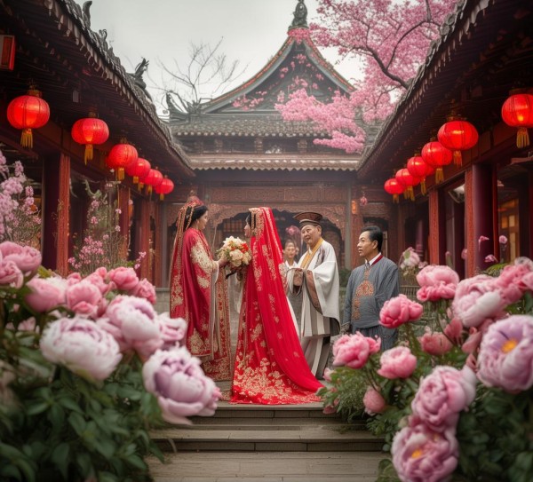 古韵盎然，揭秘传统婚庆拜堂仪式，见证永恒的美好时刻,古韵盎然，揭秘传统婚庆拜堂仪式，见证永恒的美好时刻,婚姻,象征,传统文化,第1张